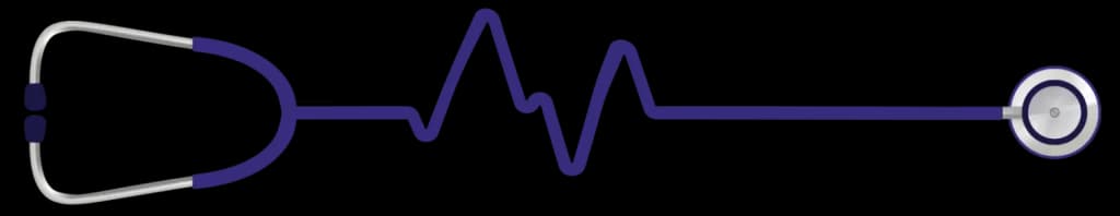 Stethoscope shaped into a heartbeat line